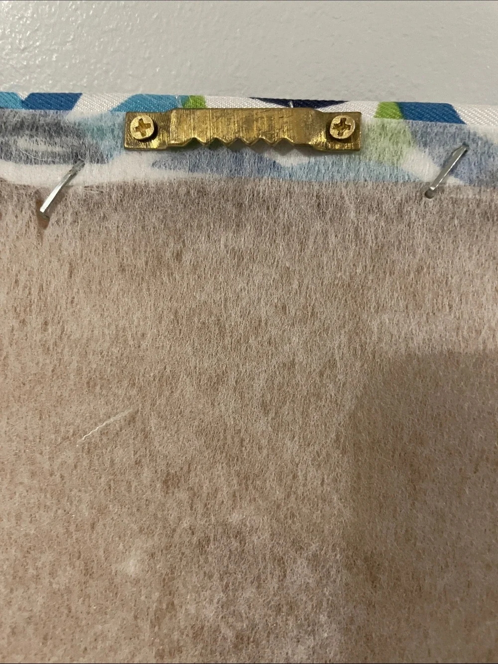 Teal & Navy Ribbon Fabric Memo Board